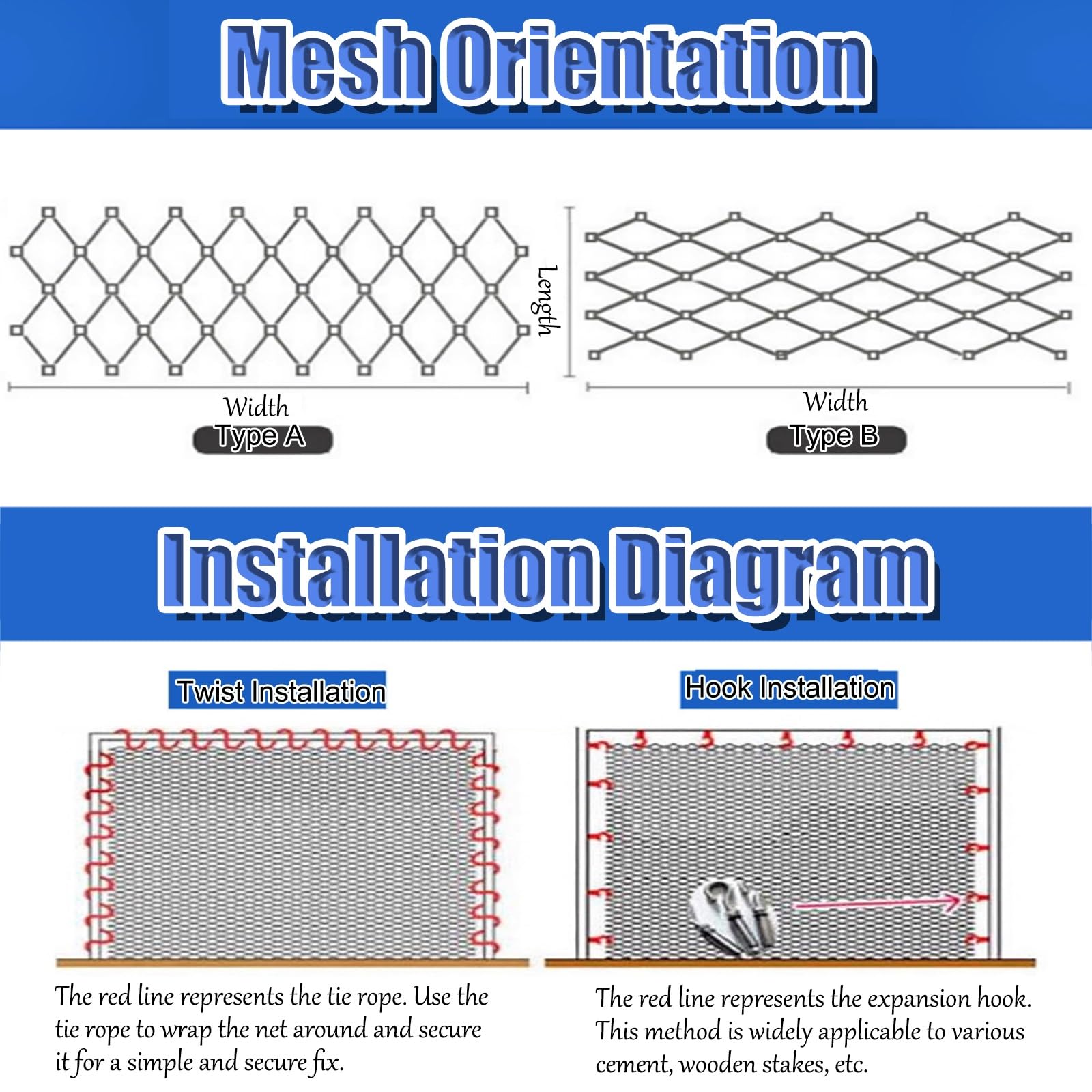 18 x 2 m Rosso de Seguridad Anticaídas Roja para Parques Infantiles, Jardines, Balcones y Escaleras - Incluye Cable de Protección Metálico, Ideal para Seguridad Exterior.