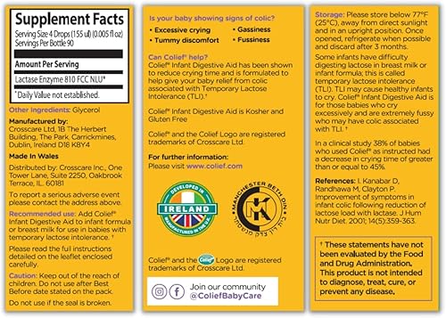 Miniatura 2 de Colief Ayuda digestiva infantil  Gotas de gas para bebés  Alivio natural y seguro de gases para bebés  Reduce los cólicos del bebé la hinchazón del