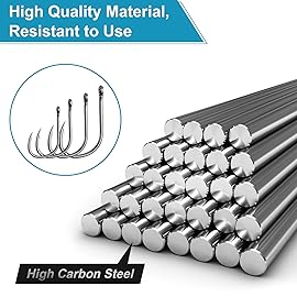 500PCS/100PCS ReeMoo Premium Fishing Hooks, 10 Sizes/4 Sizes Carbon Steel Fishing Hooks W/Portable Plastic Box, Strong Sharp Fish Hook with Barbs for Freshwater/Seawater