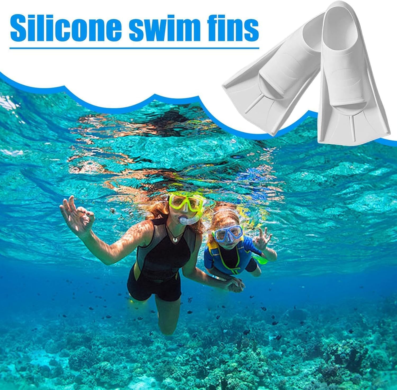 Tauchflossen, Wiederverwendbare Schwimmflosse for den Pool | Tragbare Tauchtrainingsflossen, Schwimmzubehör aus Silikon for Männer, Frauen