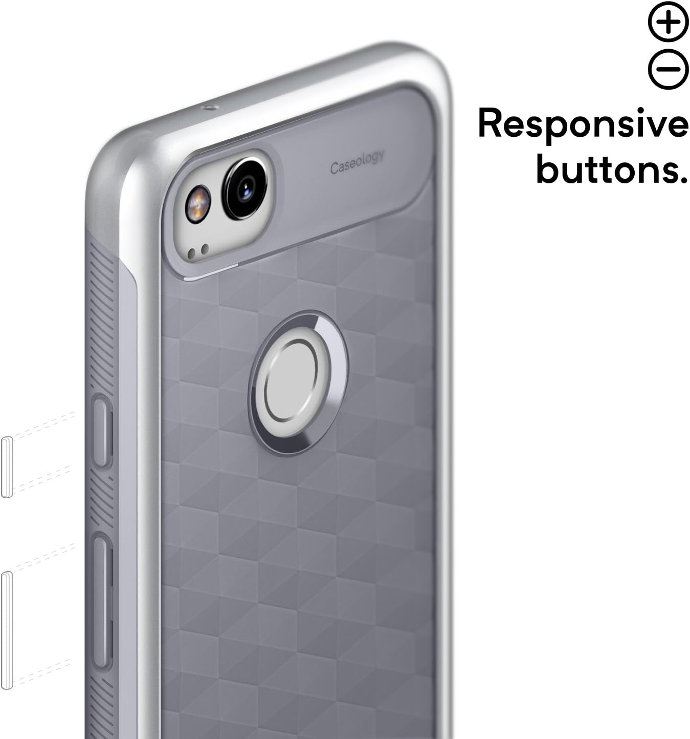 Caseology Parallax for Google Pixel 2 Case (2017) - Award Winning Design - Ocean Gray
