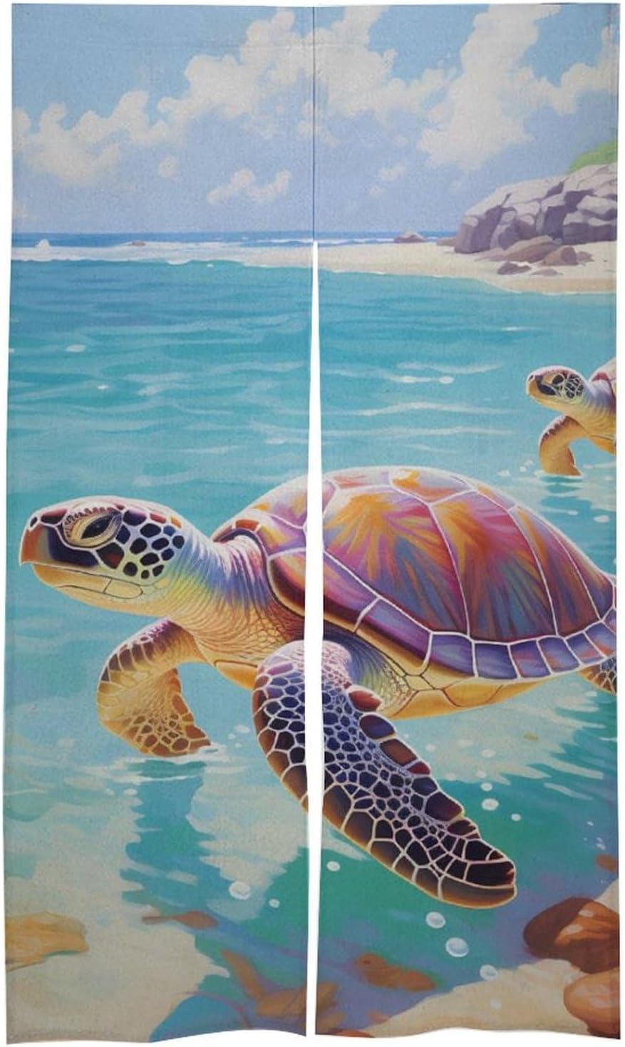 Ocean Animal Sea Turtles Door Curtain Blackout Door Cover Curtains Door Screen for Home Accessories