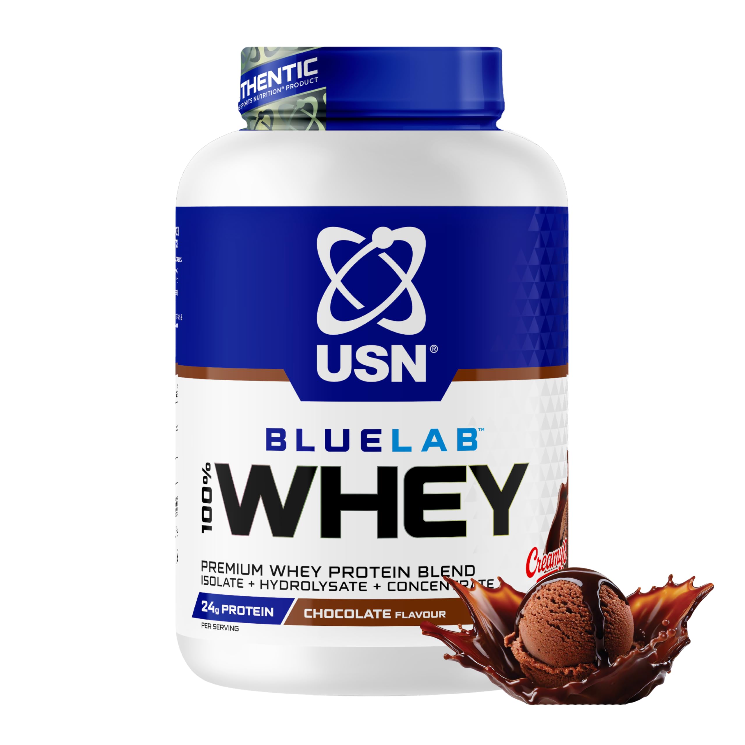 USN BlueLab Whey Protein Powder I Chocolate I 2kg - 58 Servings