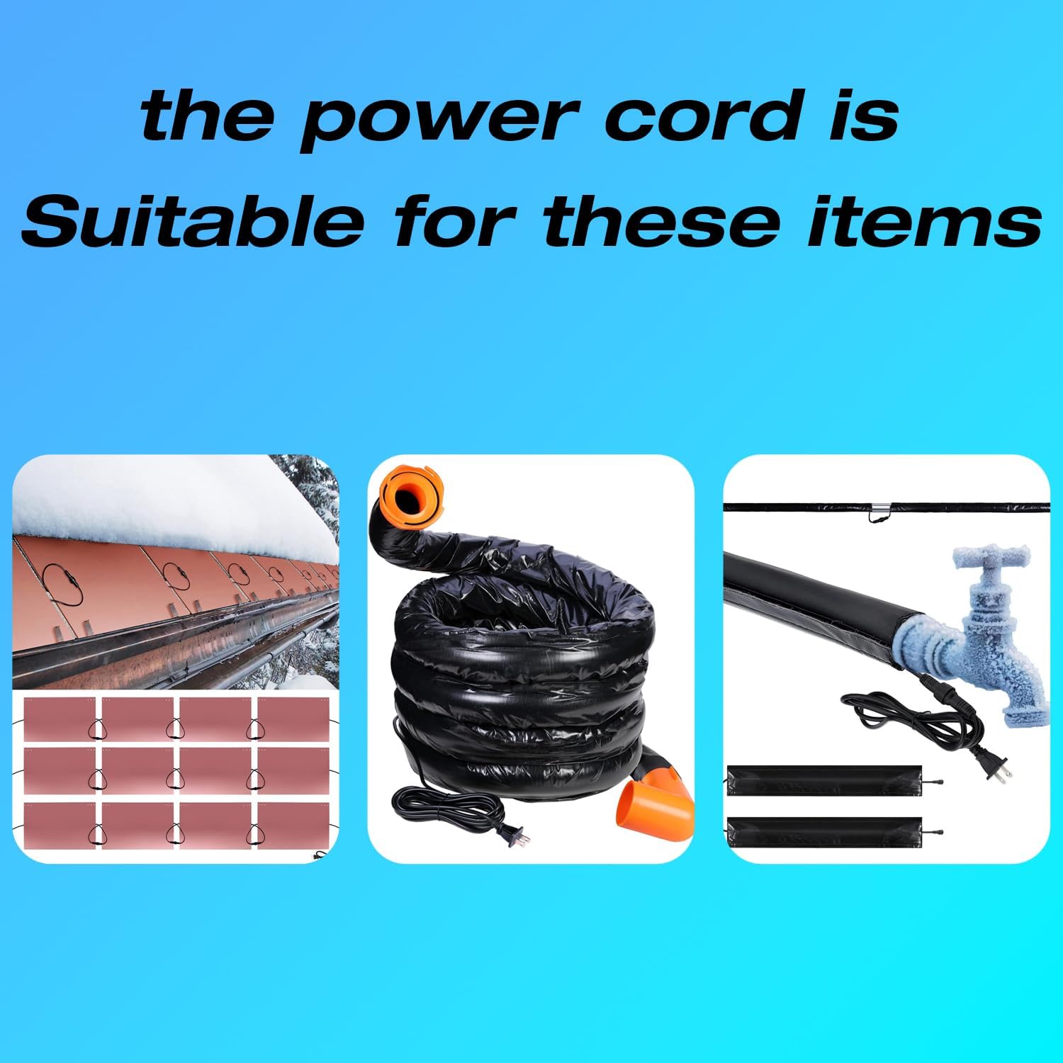H&G Lifestyles 6ft 2 Prong Extension Power Cord AC Power Cable Waterproof Safety Plug for H&G Lifestyles Products