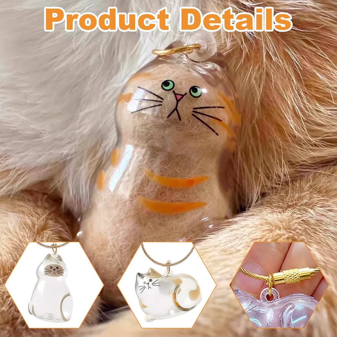 Portachiavi per capelli di gatto, scatola trasparente per capelli di animali domestici
