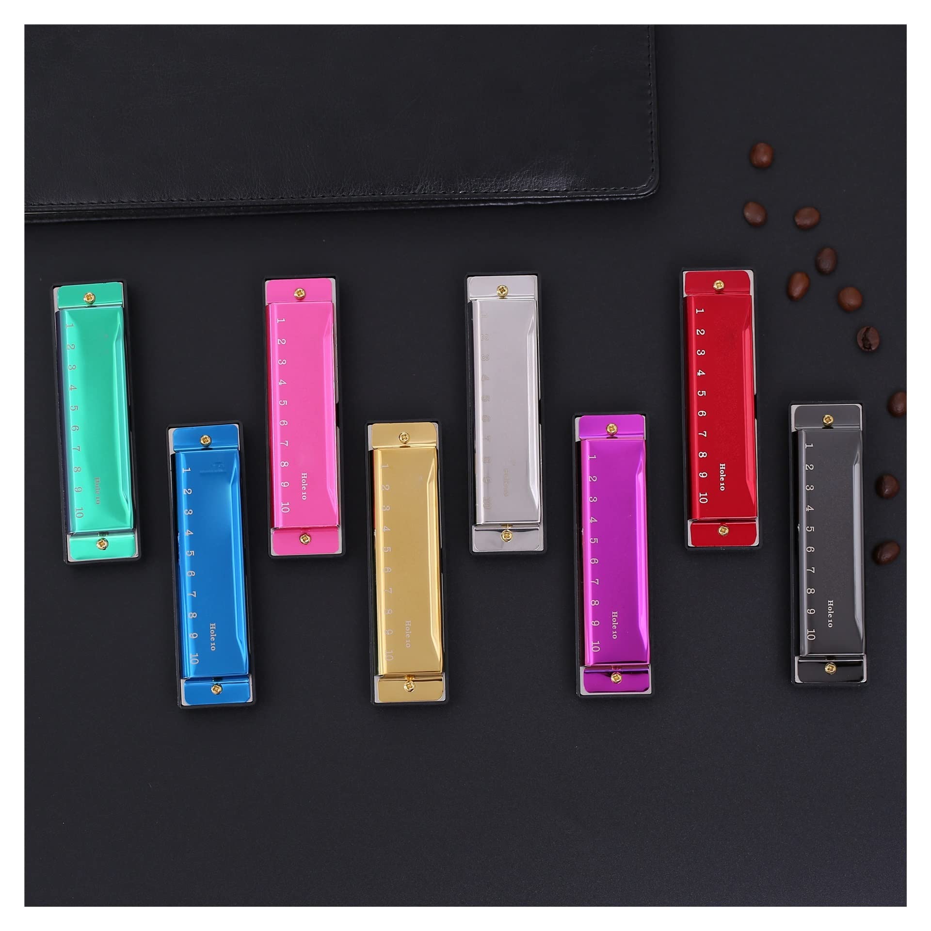 Studente di Armonica A 10 Fori A 20 Toni con Anima in Rame di Titanio Bambini Che Suonano La Chiave C dello Strumento Musicale Armonica per Principianti (Color : Purple)