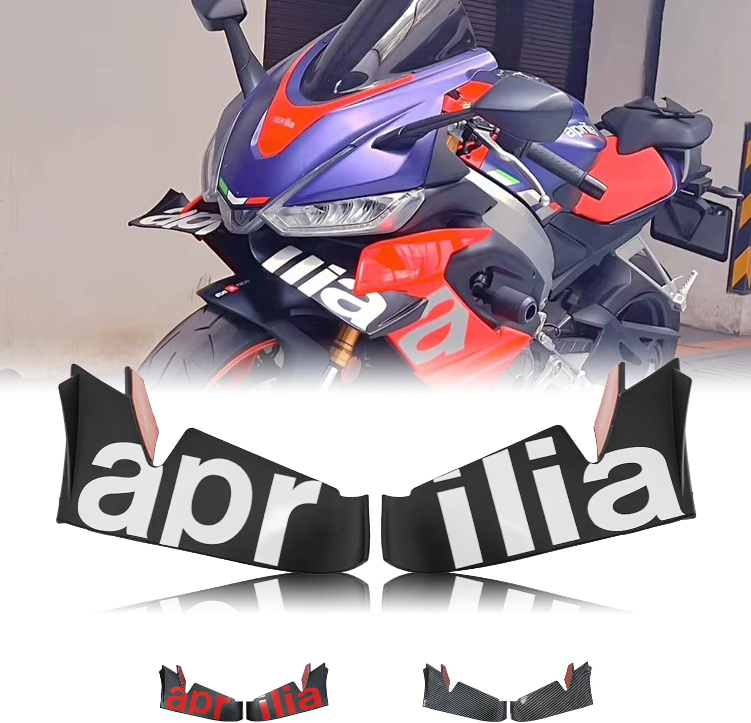 Motorcycle Winglet Fairings for Aprilia RS660 RSV4 - Spoiler Wing for Aprilia Winglets, Easy Installation of Aprilia Fairings (White)