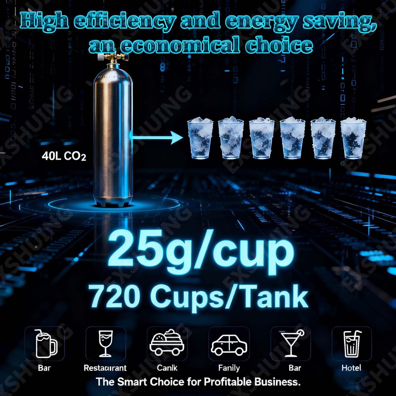 Enfriador De Copas De Co2 Comercial, Congelación Instantánea En 6 Segundos A -25 °C Y Sin Dilución, Enfriador Rápido De Copas Para Cócteles Y Cerveza, Con Luces De Neón Rgb(Classic)