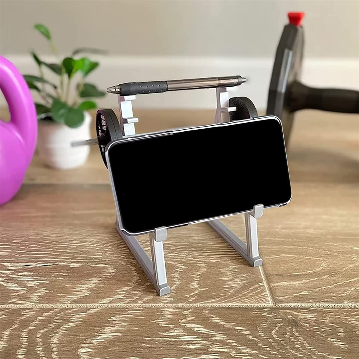 Vibbang Squat Rack Penhouder, Mini Potlodenhouder voor Gym Thema, met halters & Gewichten, Rack Display Houder voor Alle Fitness Liefhebbers & Gewichtheffen Fans