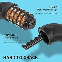 Vista 4 de Candado de cadena de bicicleta de 3.2 pies de largo, alta seguridad, resistente, antirrobo, combinación de 5 dígitos, cerradura de bicicleta sin