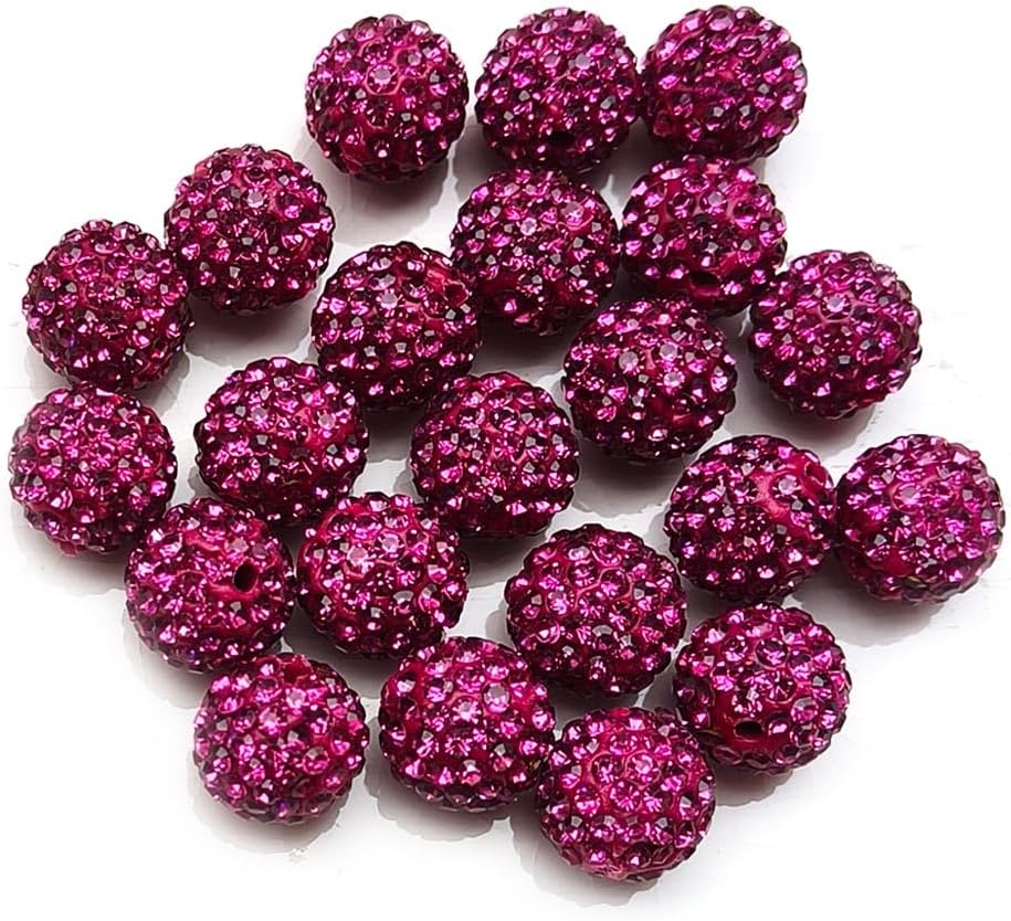 12mm Rhinestone Beads 100pcs 12mm Diameter Charms Mix Colors Randomly for Jewelry Making (Clay)