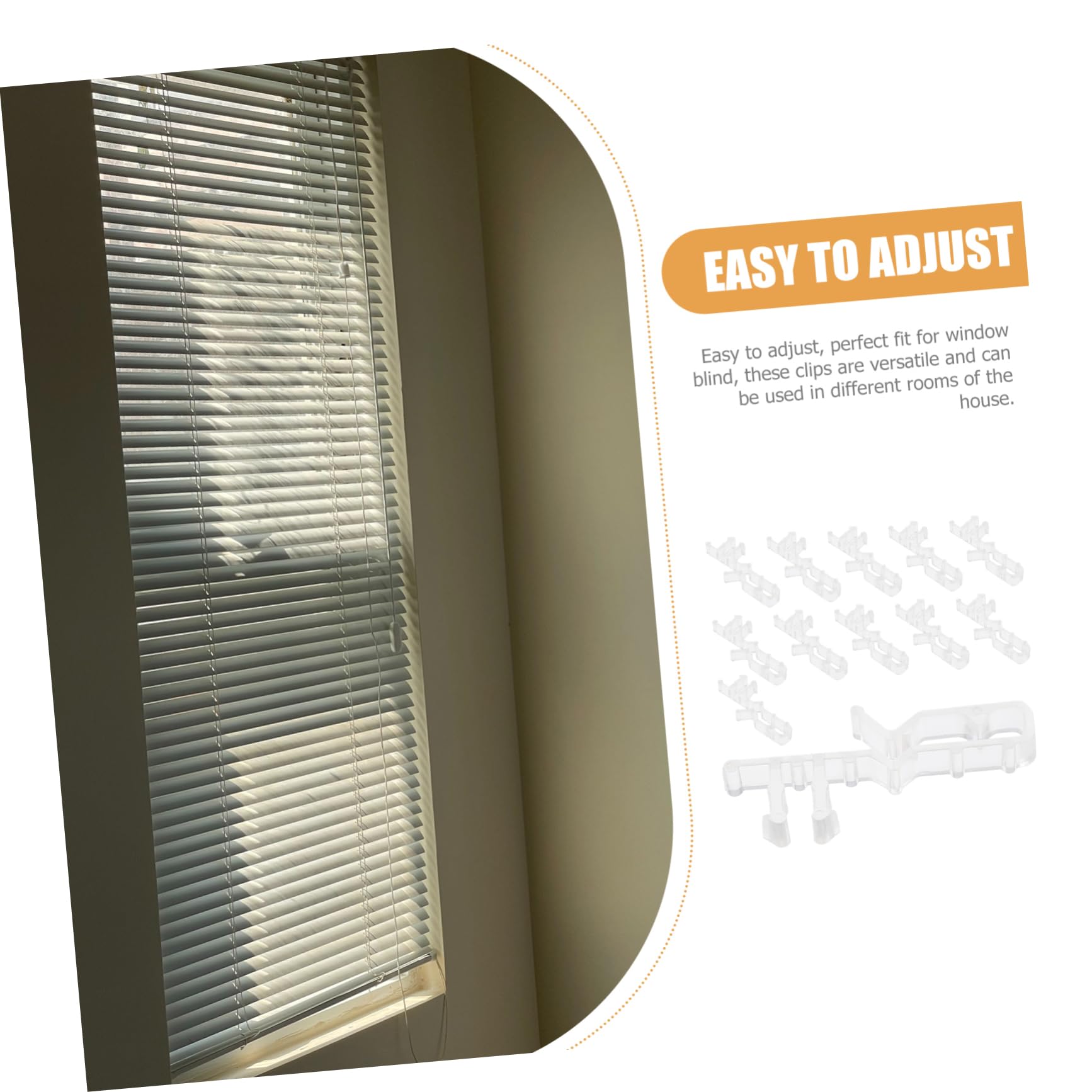 SOLUSTRE 12Pcs Clear Acrylic Valance Clips Blind Curtain Retainer Holders for Horizontal Blinds Secure Grip Window Treatment Accessories