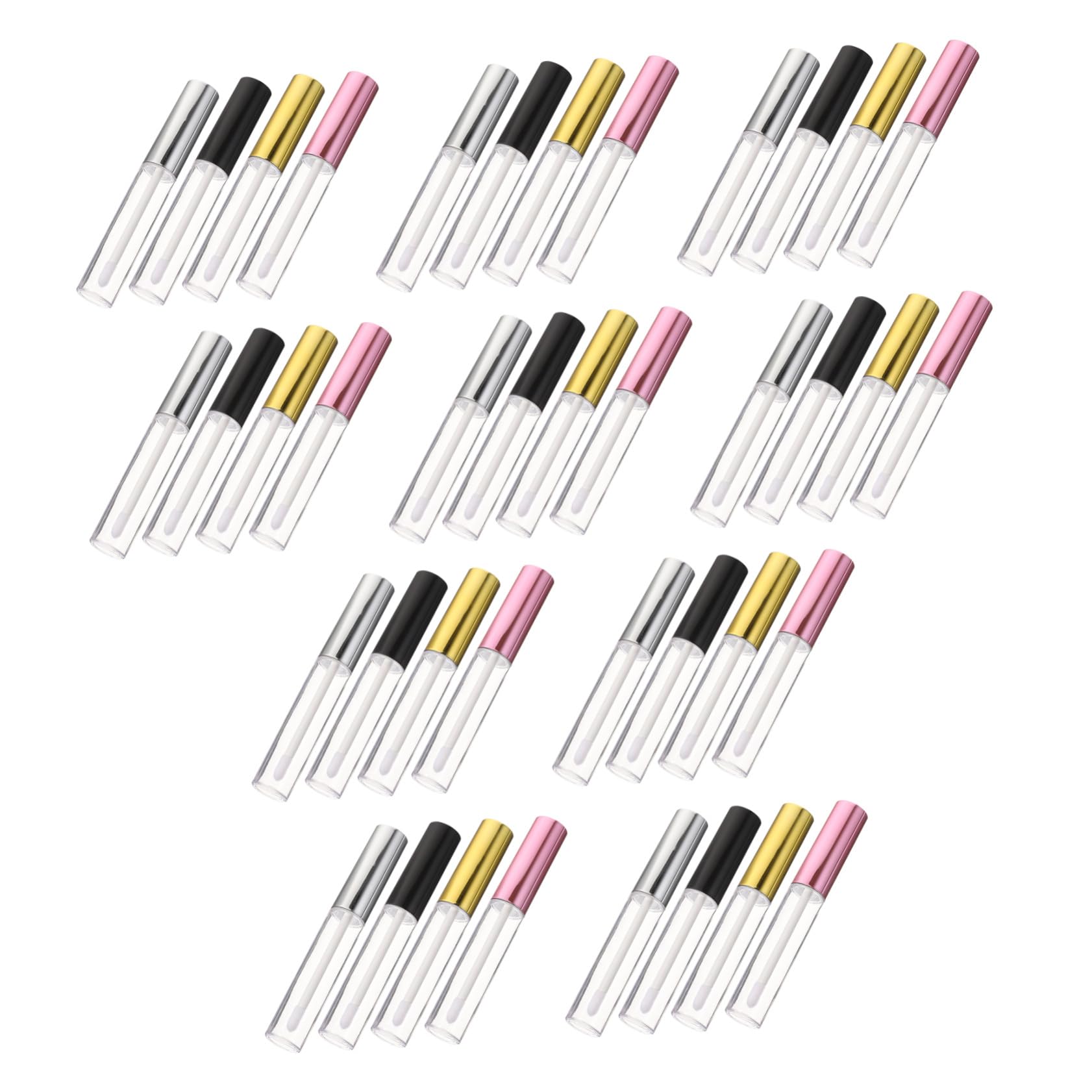Flacons de Gloss à Lèvres 10ml en Abs, 40 Pièces, avec Brosse