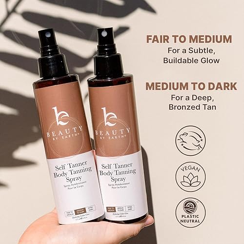 Miniatura 6 de Aerosol autobronceador, fabricado en Estados Unidos con ingredientes naturales y orgánicos, secado rápido en aerosol para piel pálida, spray de