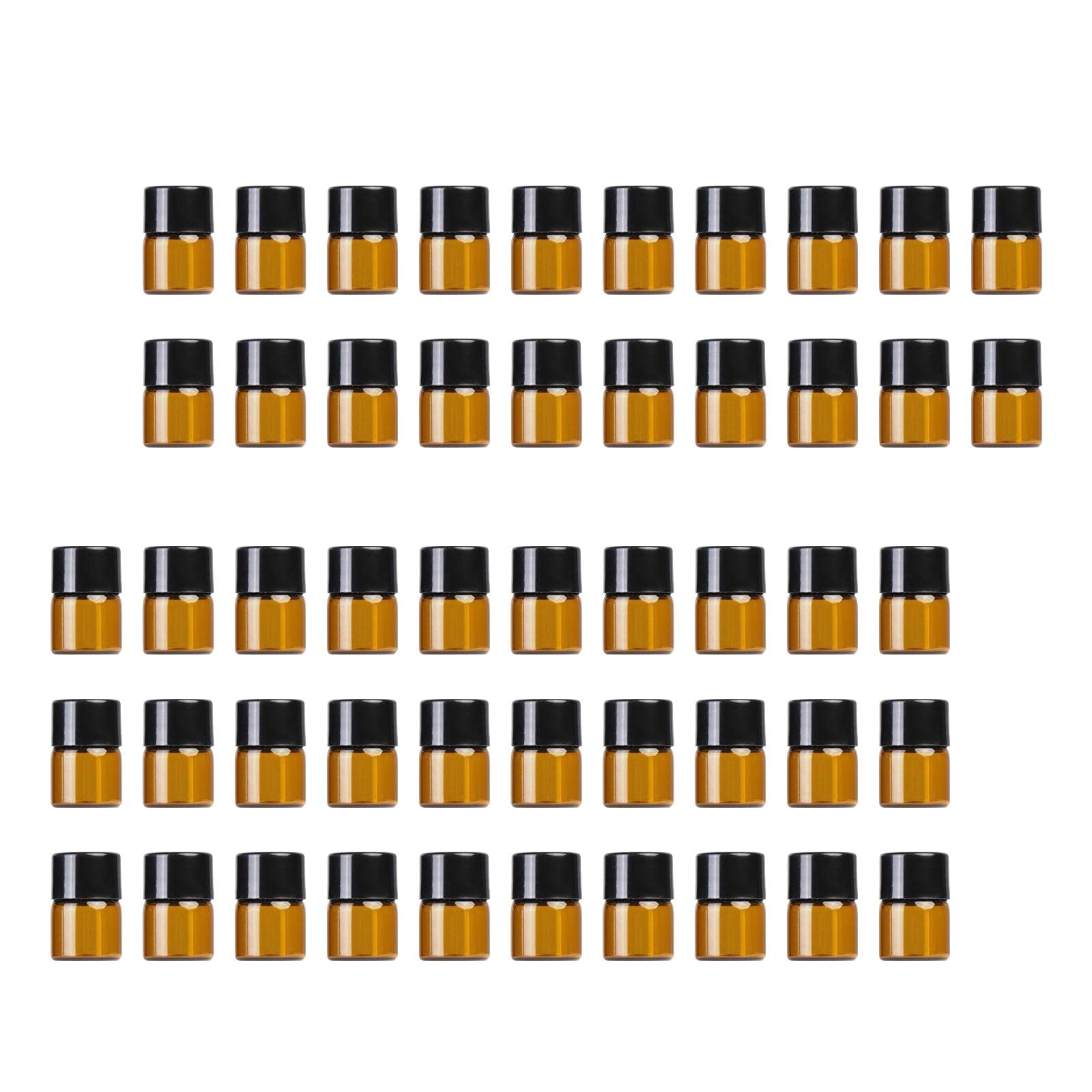 BNF®50x Refillable Glass Bottles Durable Mini for Fragrance Samples 1ml Conjoined Plug|Health & Beauty | Makeup | Makeup Tools & Accessories |50 Pieces Mini Essential Oil Vials-image-35