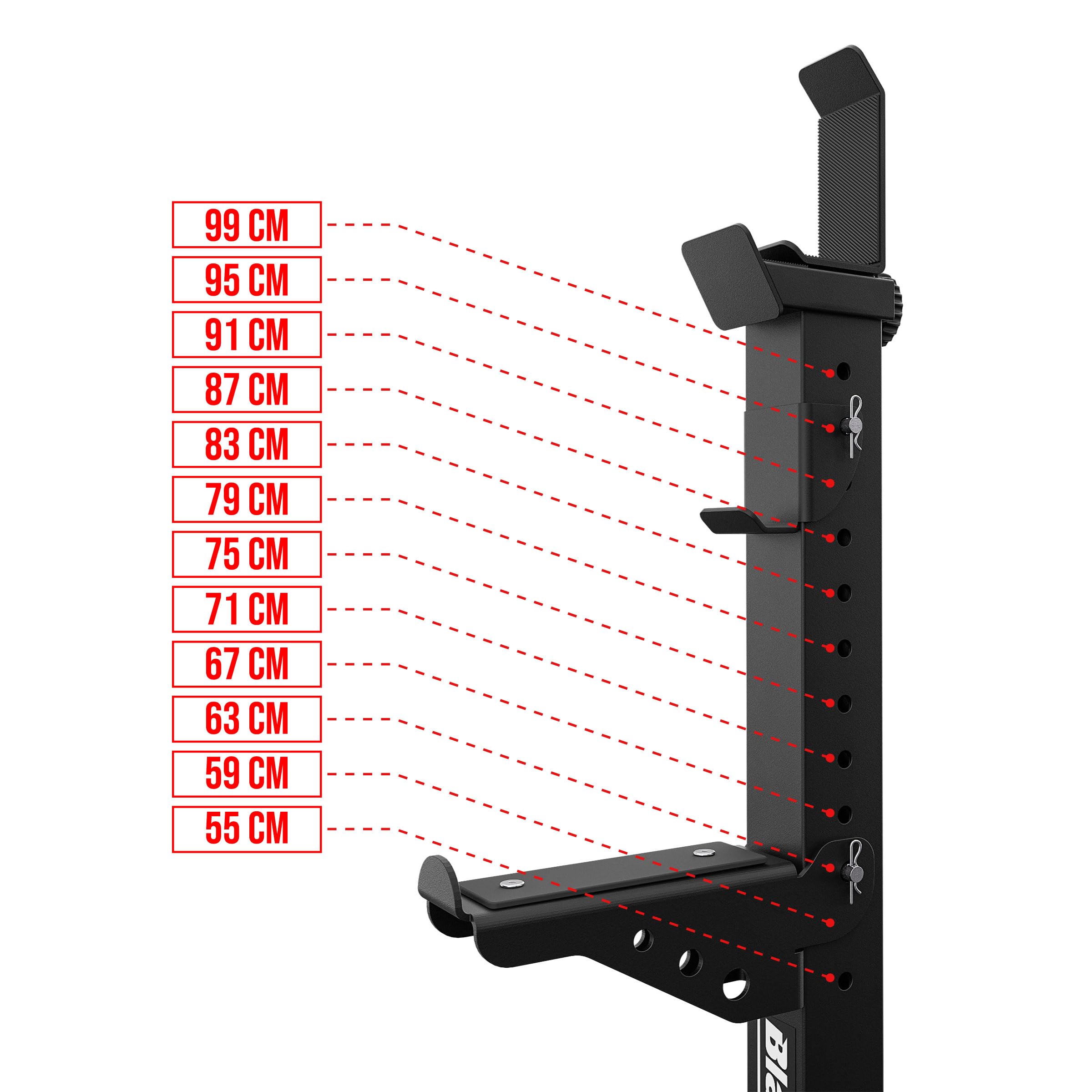 K-Sport: Massiver Squat Rack I verstärkte Langhantelablage bis 350 kg belastbar I Profi Hantelablage zum effektiven Muskeltraining I höhenverstellbarer Hantelständer I hantelablage für home gym