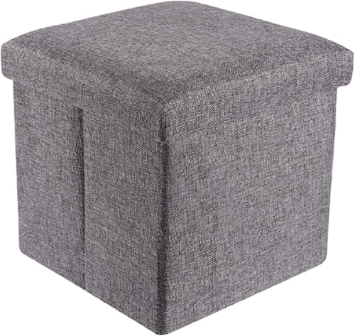 YCOCO Cubo otomano de almacenamiento pequeño, plegable otomano, asiento otomano con almacenamiento versátil caja de juguetes, 11.8 x 11.8 x 11.8