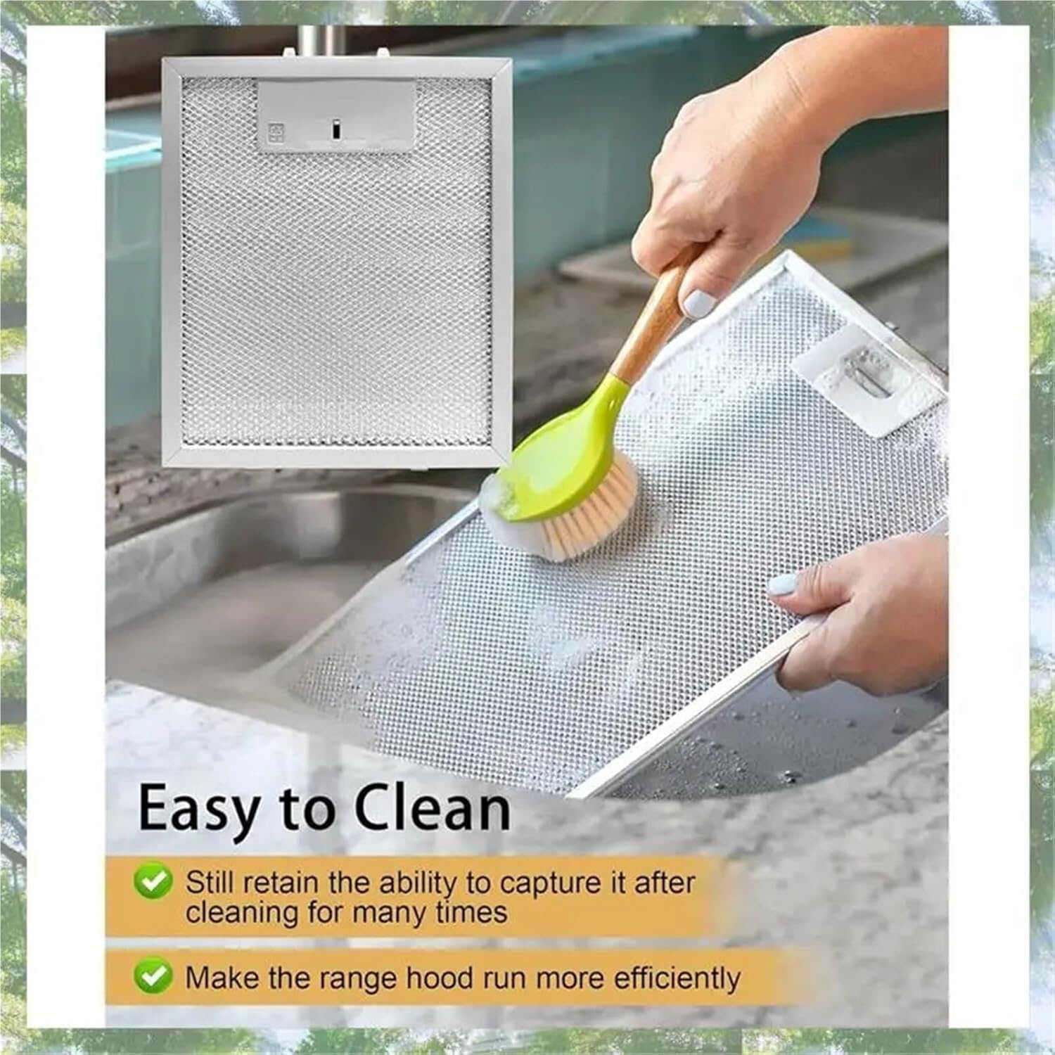 Reutilizables Filtro de Grasa for Campana extractora doméstica, Rejillas de ventilación de Malla de Aluminio, Paquete de 2