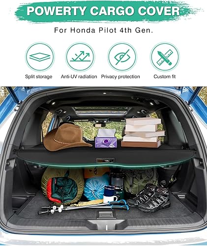 Miniatura 75 de Powerty Cubierta de Carga para Accesorios Kia Sportage 2023-2025 2026, Textura de Lona Cubierta Retráctil para Maletero Trasero de Carga de Equipaje
