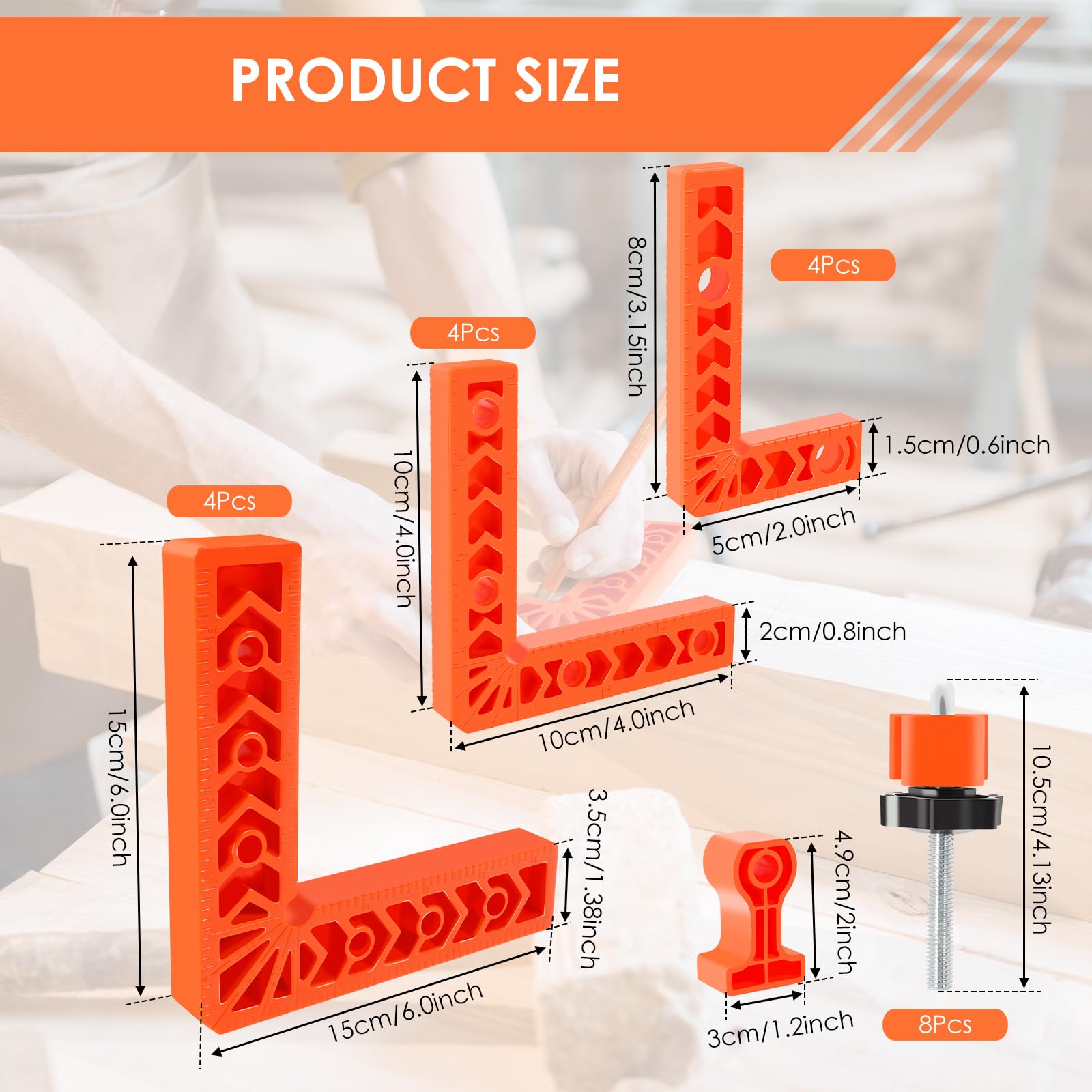 90 Degree Squares Clamp Positioning Squares Corner Clamps for Woodworking (3