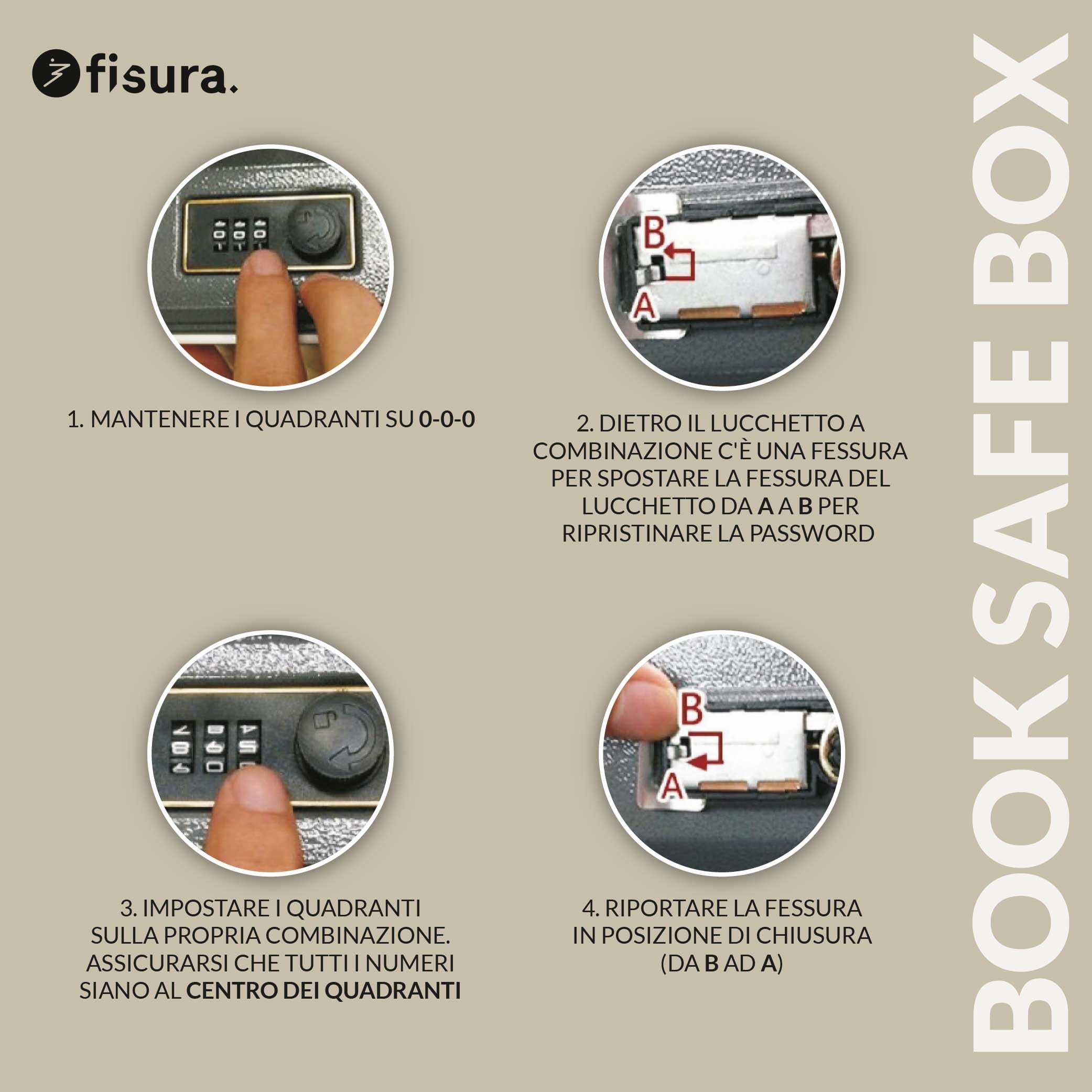 Fisura – Cassaforte a forma di libro "travel is my therapy". Cassaforte libro originale con serratura a combinazione. Cassetta di sicurezza nascosta. 18 x 11,5 cm