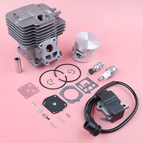 Fricgore Piezas de repuesto para pistón de cilindro de 2.047 in Kit de orificio grande para MS441 441 Motosierra Bobina de encendido Carburador