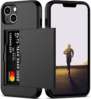 Nvollnoe iPhone 13 Wallet Case with Hidden Card Slot - Heavy Duty Shockproof Dual Layer Slim Protection (Black)