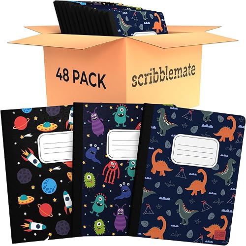 Miniatura 8 de Lindo cuaderno de composición con rayas anchas, juego de 3 cuadernos de composición para niños, cuaderno de composición con rayas anchas para niños