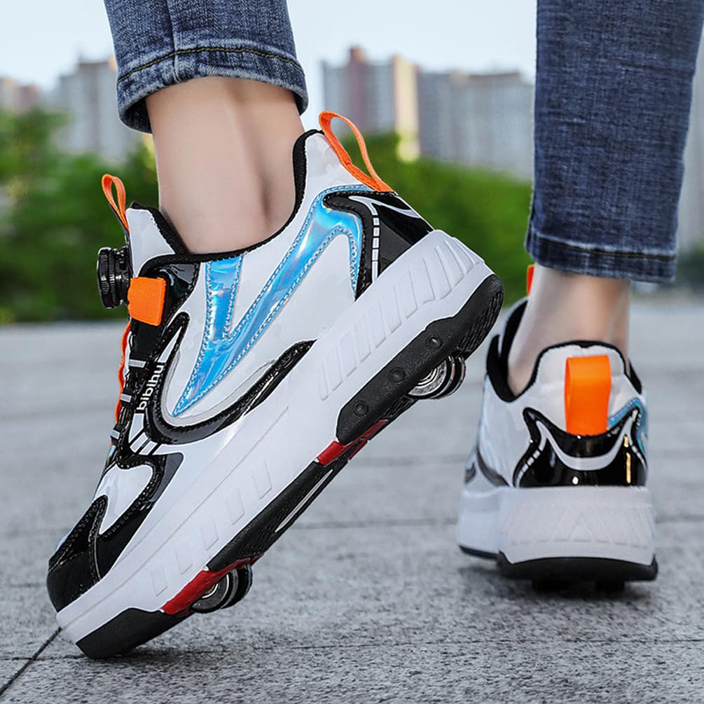 Buty na kółkach dla dziewczynek i chłopców buty na dwóch kołach buty do deskorolki wielofunkcyjne buty 2 w 1 buty sportowe na kółkach