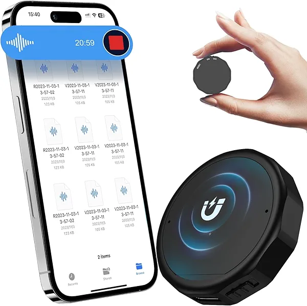 136GB Magnetic Voice Activated Recorder - Mulukusion 9800H Storage Voice Recorder with AI-Intelligent DSP 4.0 Noise Reduction, MP3 Records Recording Device for Lectures, Interviews, Meetings