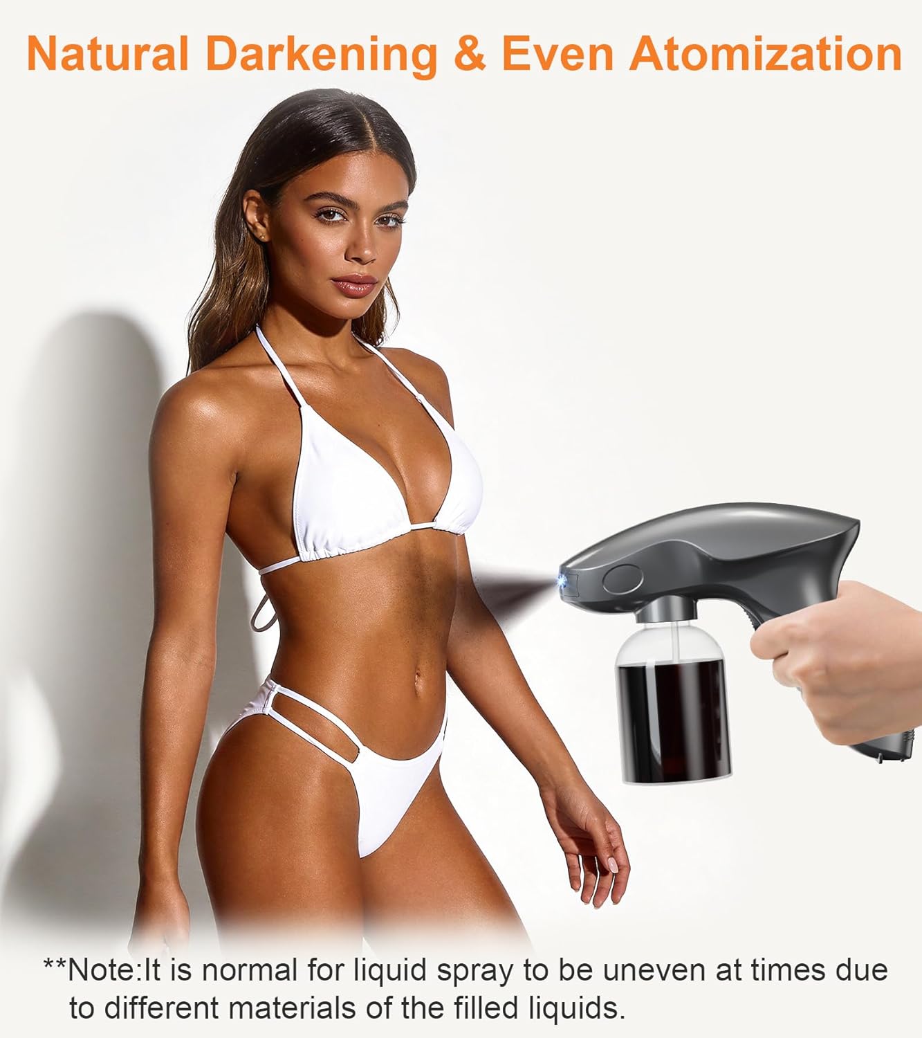 Spray Tan Machine, Spray Tan Gun with One-Touch Operation, Portable & Cordless & Lightweight Spray Tanning Machine, Even Spraying, At Home Spray Tan Gun Machine for Salon, DIY, Travel Use Grey
