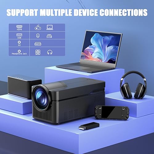 Miniatura 6 de Enfoque eléctrico Proyector inteligente 4K compatible con 700 ANSI, mini proyector con WiFi y Bluetooth, alcance ultra corto, Android 13 integrado,