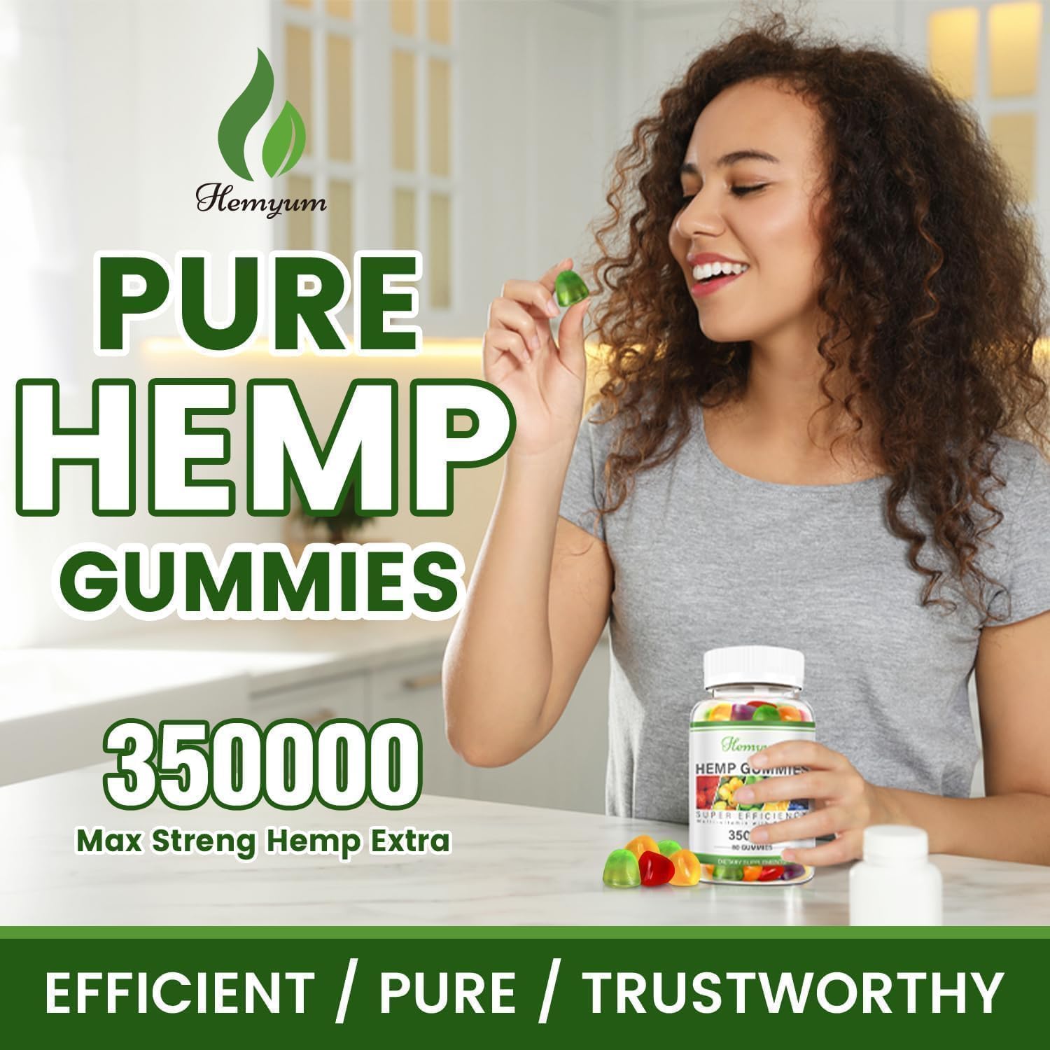 Hemp Gummies 3 Packs - for Sleep, Pain, Anxiety Relief - High Potency Pure Organic Supplement - with Natural Hemp Oil Extract Edible Gummy Vegan, Non-GMO