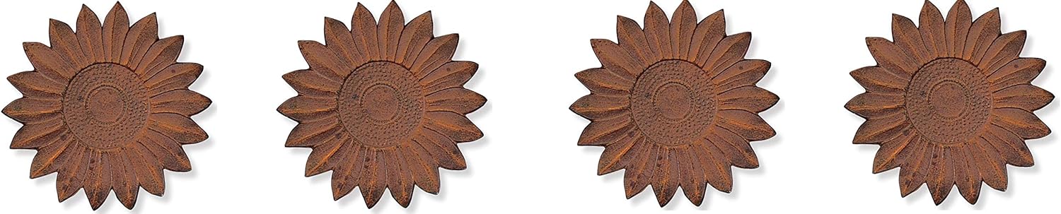 Sunset Vista Designs Cast Iron Sunflower Stepping Stone, 12-Inch Diameter : Outdoor Decorative Stones : Patio, Lawn & Garden