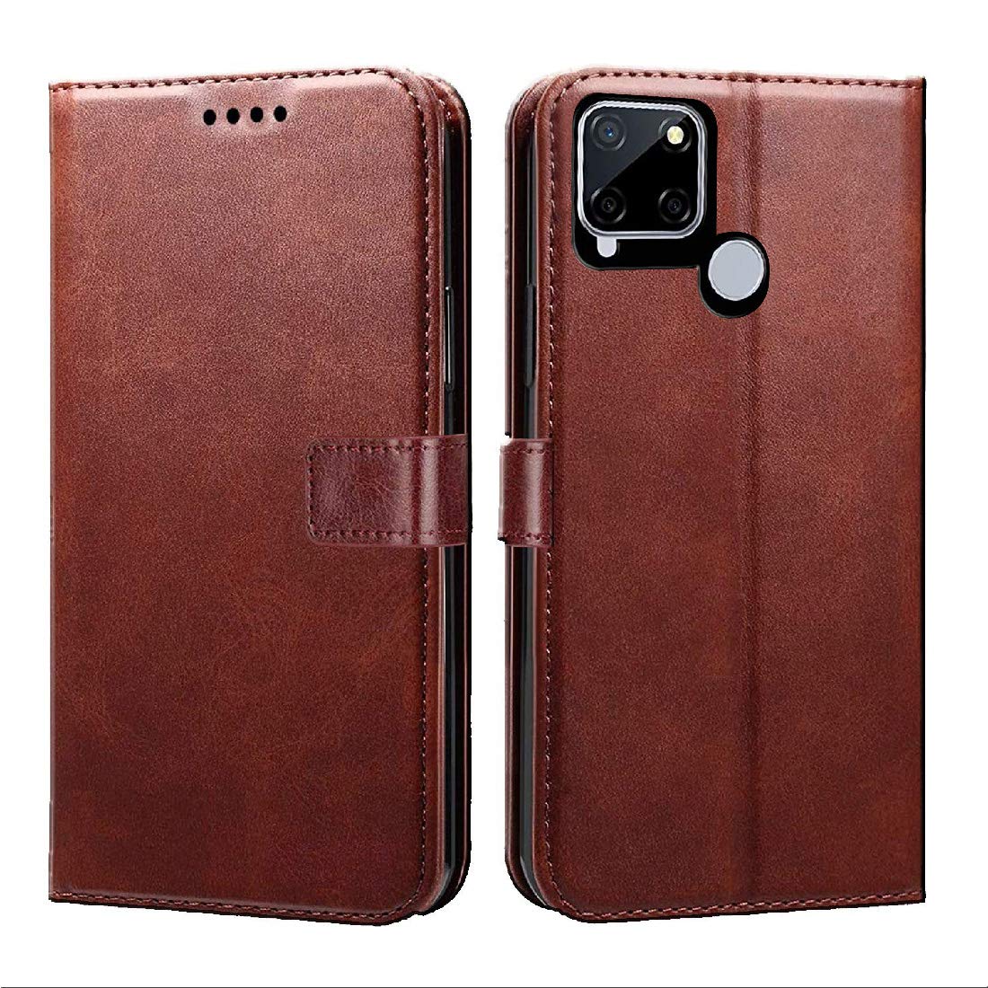 Casotec Flip Cover for Realme C12 / C15 / C25 / Narzo 20 / Narzo 30A | Premium Leather Finish | Inbuilt Pockets & Stand | Flip Case for Realme C12 / C15 / C25 / Narzo 20 / Narzo 30A (Brown) (B08L99FDWH) Amazon Price History, Amazon Price Tracker