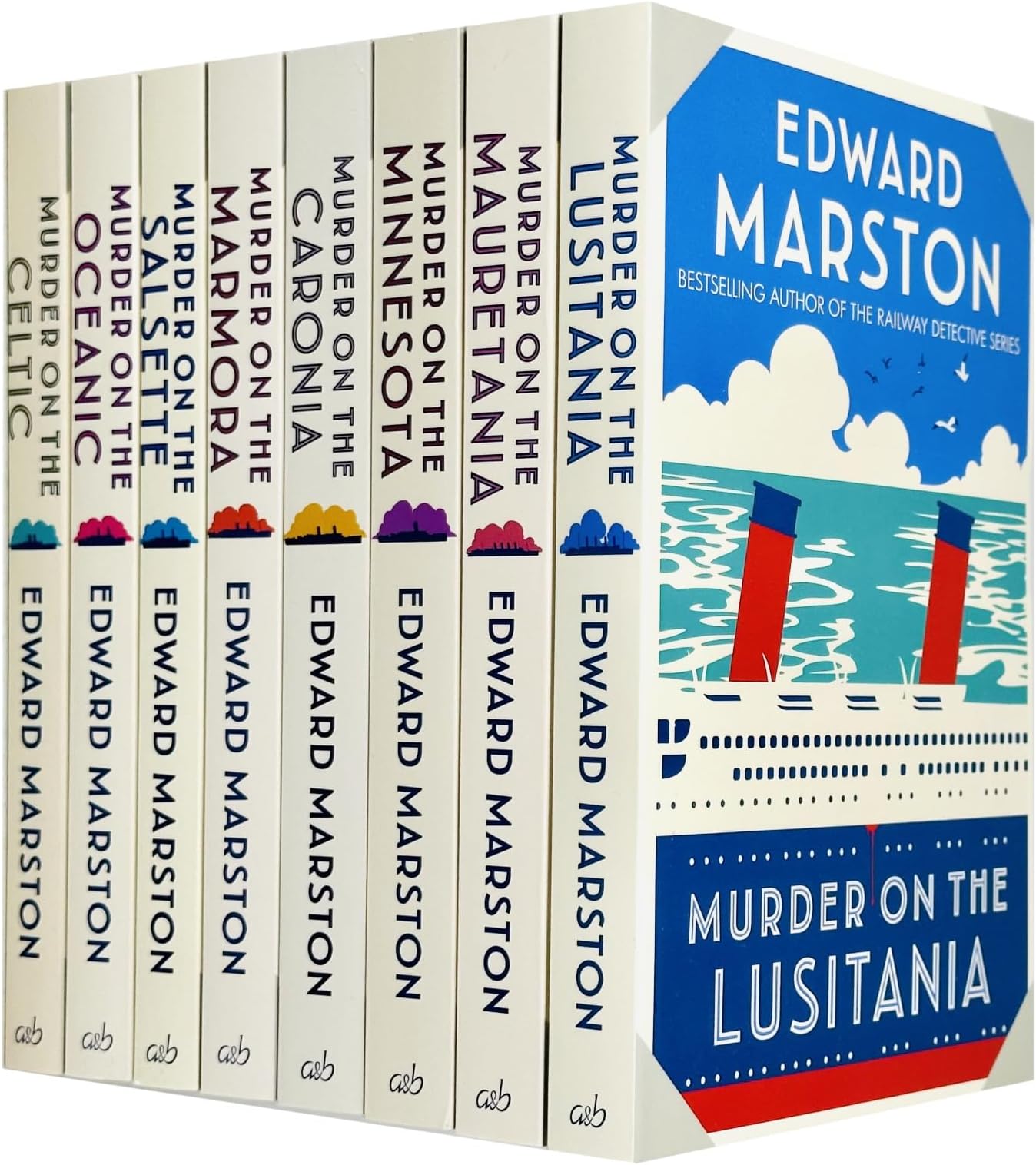 Edward Marston Ocean Liner Mysteries Collection 8 Books Set (Murder on the Lusitania, Murder on the Mauretania, Murder on the Minnesota, Caronia, Marmora, Salsette, Oceanic & Celtic)