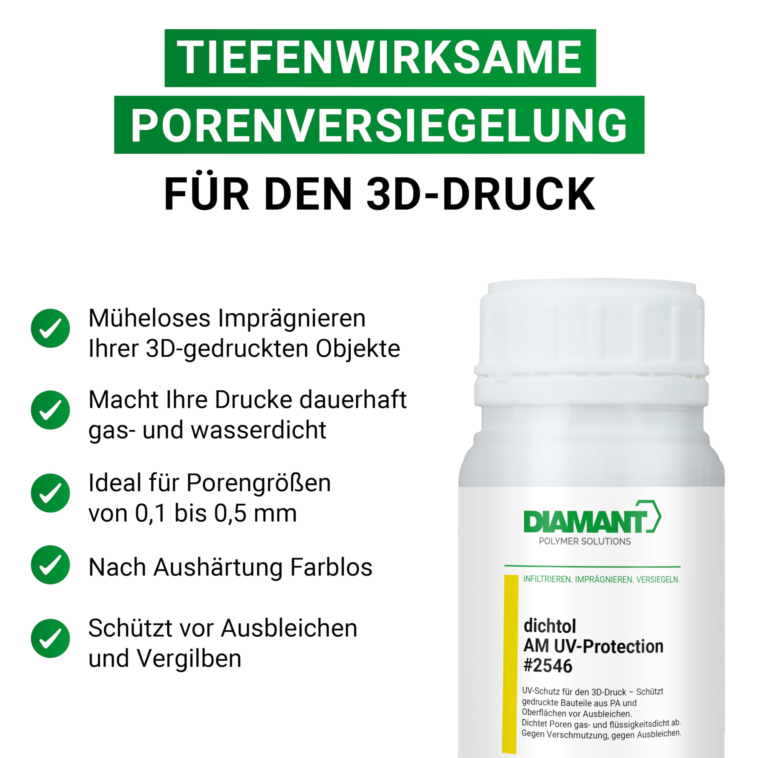 DIAMANT dichtol AM UV Protection – Versiegelung für 3D-Druckteile, 250ml
