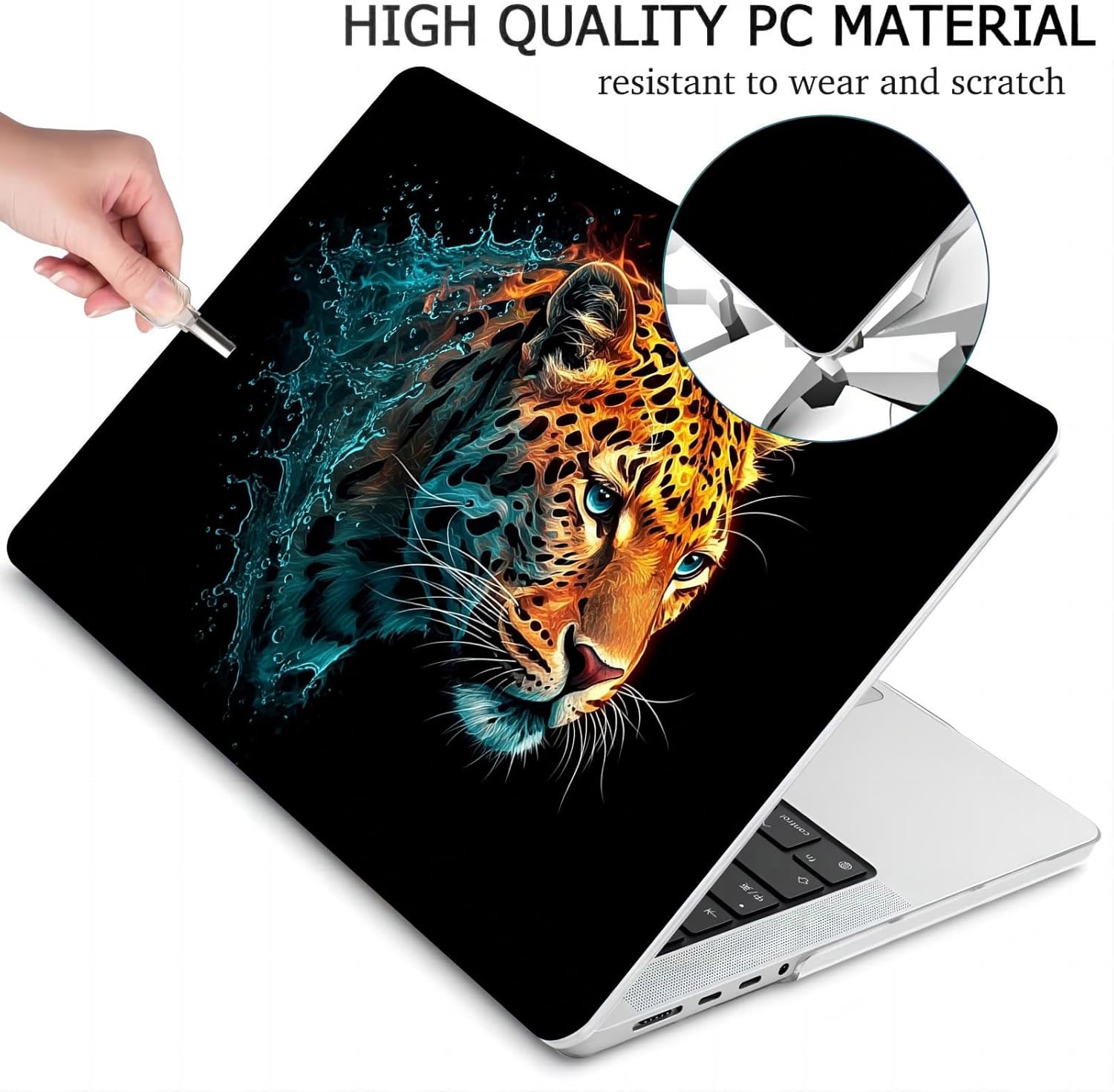 Compatible with MacBook Neo 13-inch, Hard Shell Case with Keyboard Cover and Screen Protector (A3404 A18 Pro chip, 2026 Release) - Leopards MC21189