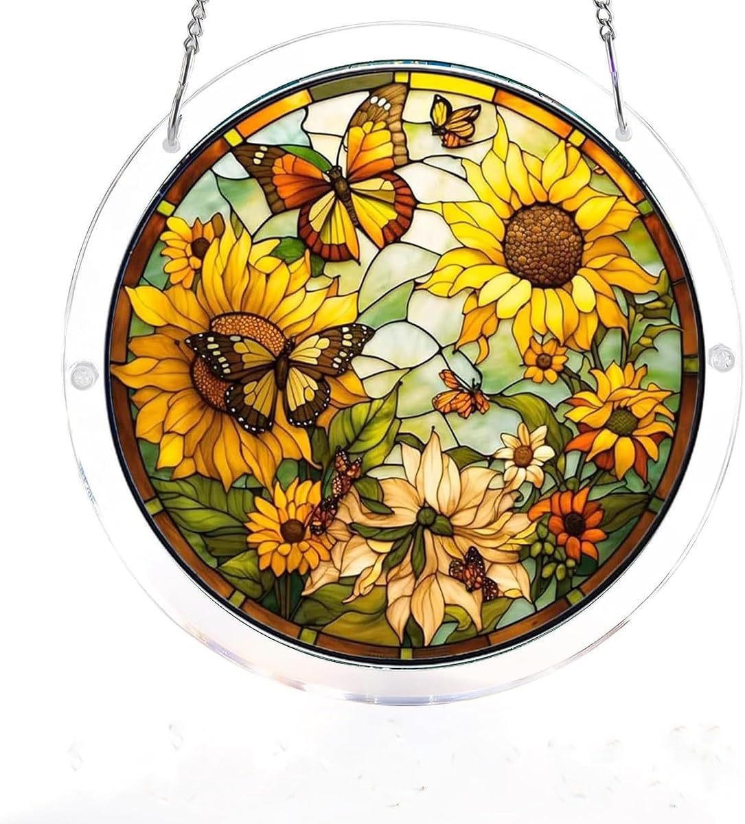 Maricrosesa Acrylic Puzzle Stained Glass Window Hanging, 83 Pieces Puzzle Sun Catcher for Window Indoor Outdoor Home Decor, Crafts for Adults DIY Kit for Mother's Day Christmas