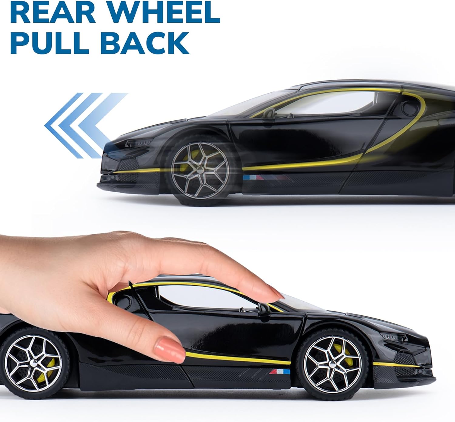 Car Toys for Boys 1 32 Diecast Cars Collectibles Car Model Kit,Metal Toy Car for Boys and Girls,Pull Back Cars with Lights and Sounds,Cars for Kids Ages 3-5（Black）