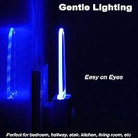 Vista 4 de GREENIC Paquete de 2 luces nocturnas con sensor de movimiento azul enchufables, lámpara de luz nocturna con detector de movimiento LED de 0.5 W