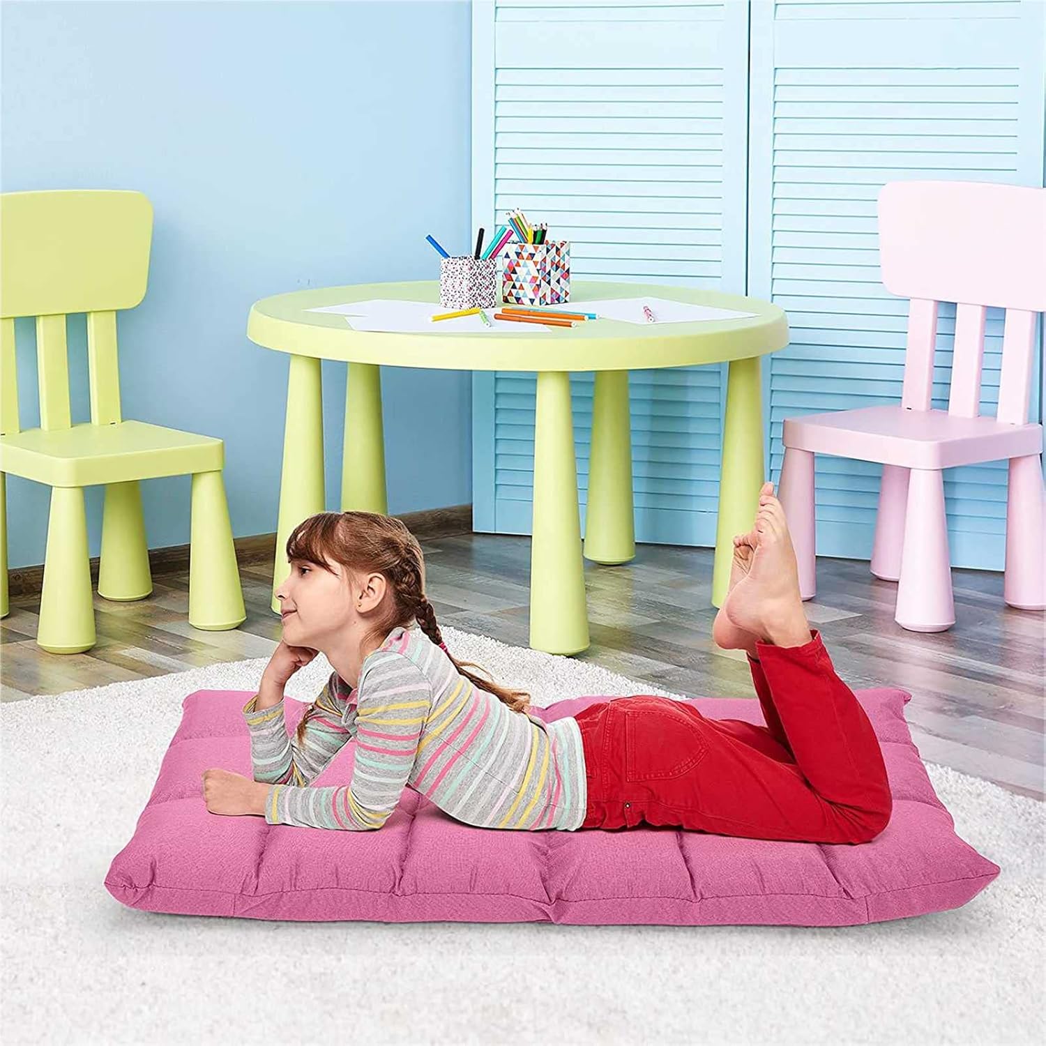 MZB Indoor Chaise Lounges, Folding Recliner Sofa Floor Chair, 6 Angle Adjustment Folding Chair, Back Support Floor Seat, for Meditation, Reading, Watching, Video-Gaming : Home & Kitchen