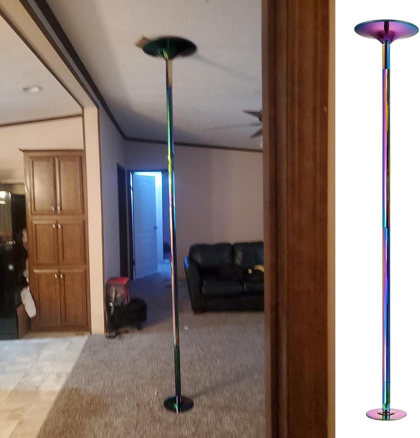 NGDFGR Dance Pole Professional Spinning Pole Removable Dancing Practice Pole For Home/Gym/Apartment/Club, Static Spinning Pole,Colour-2.3m-2.74m/7.3ft-9ft