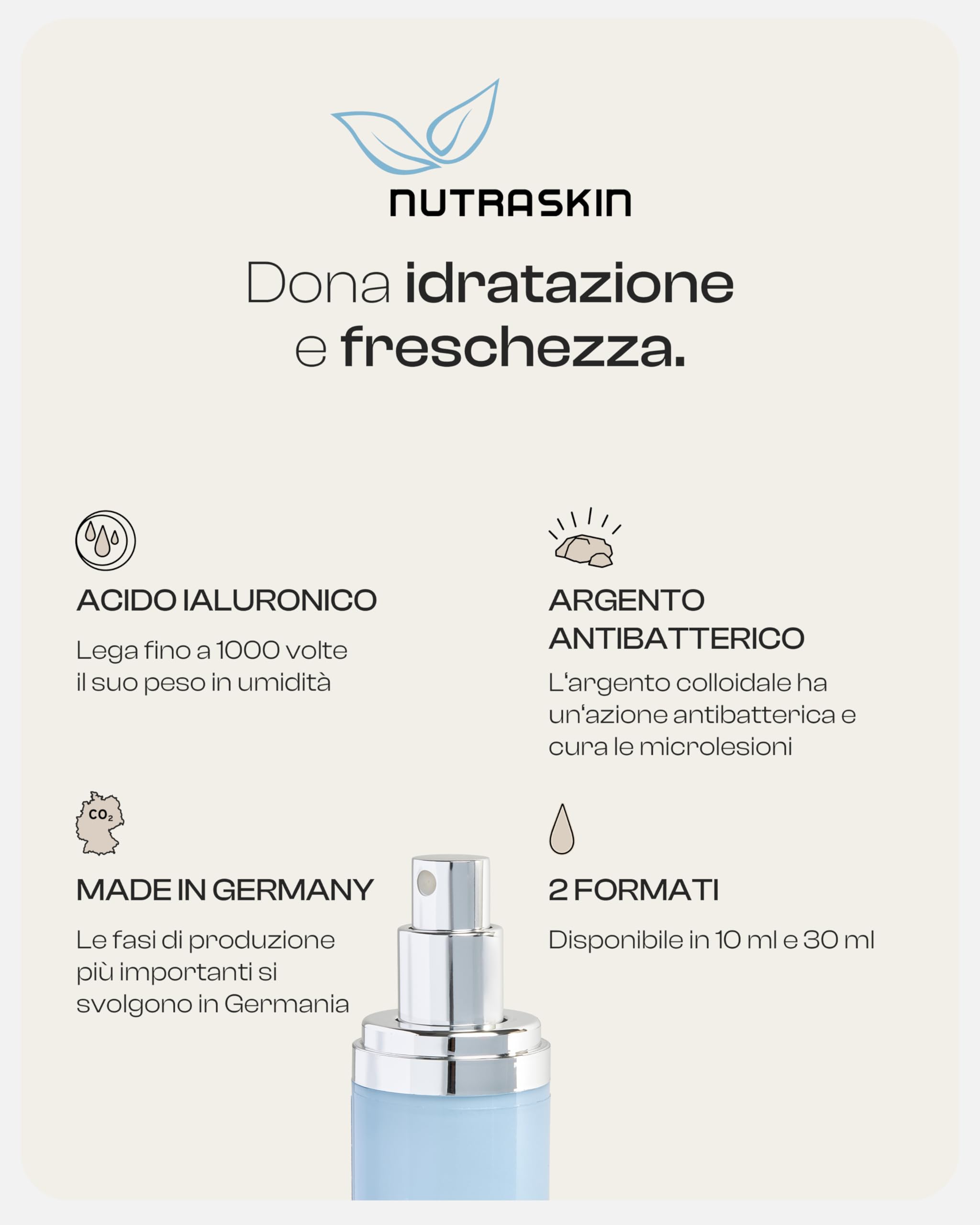 Nutraskin Siero alla Vitamina C - Siero Anti-Età per Viso, Collo e Décolleté I Siero ad Alto Dosaggio di Vitamina C I Idratante Naturale per Uso Quotidiano I Prodotto in Germania I 30ml
