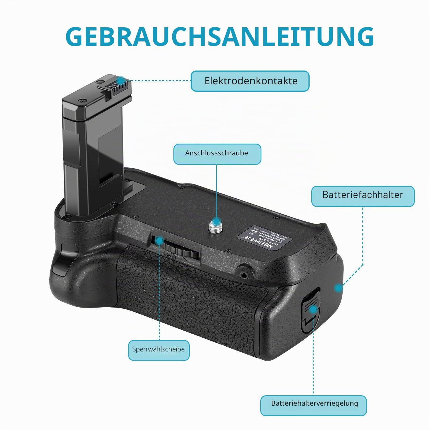 NEEWER Professional Vertikaler Batteriegriff Akkugriff Battery Grip wie der Nikon BG-2F für Nikon D3100/D3200/D3300 Digitalkamera, kompatibel mit Akku EN-EL14