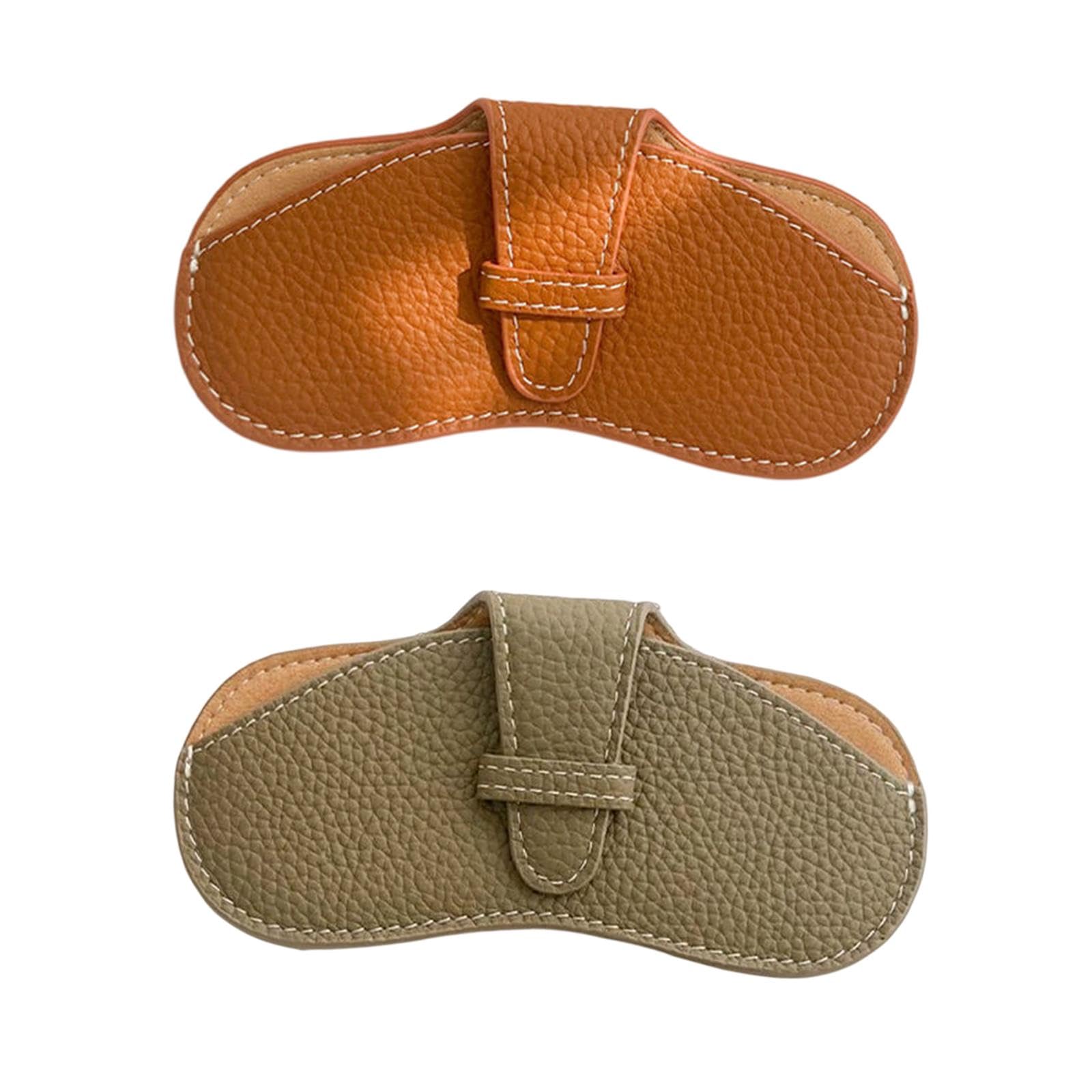 Soft Glasses Case Durable Lightweight PU Leather for Women Men Camping Brown | Vision Care | Eyeglass Cases-image-33