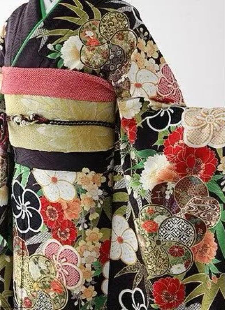 振袖 身長159-174cm 濃茶　正絹 振袖 身長159-174cm 濃茶 正絹 ファッション