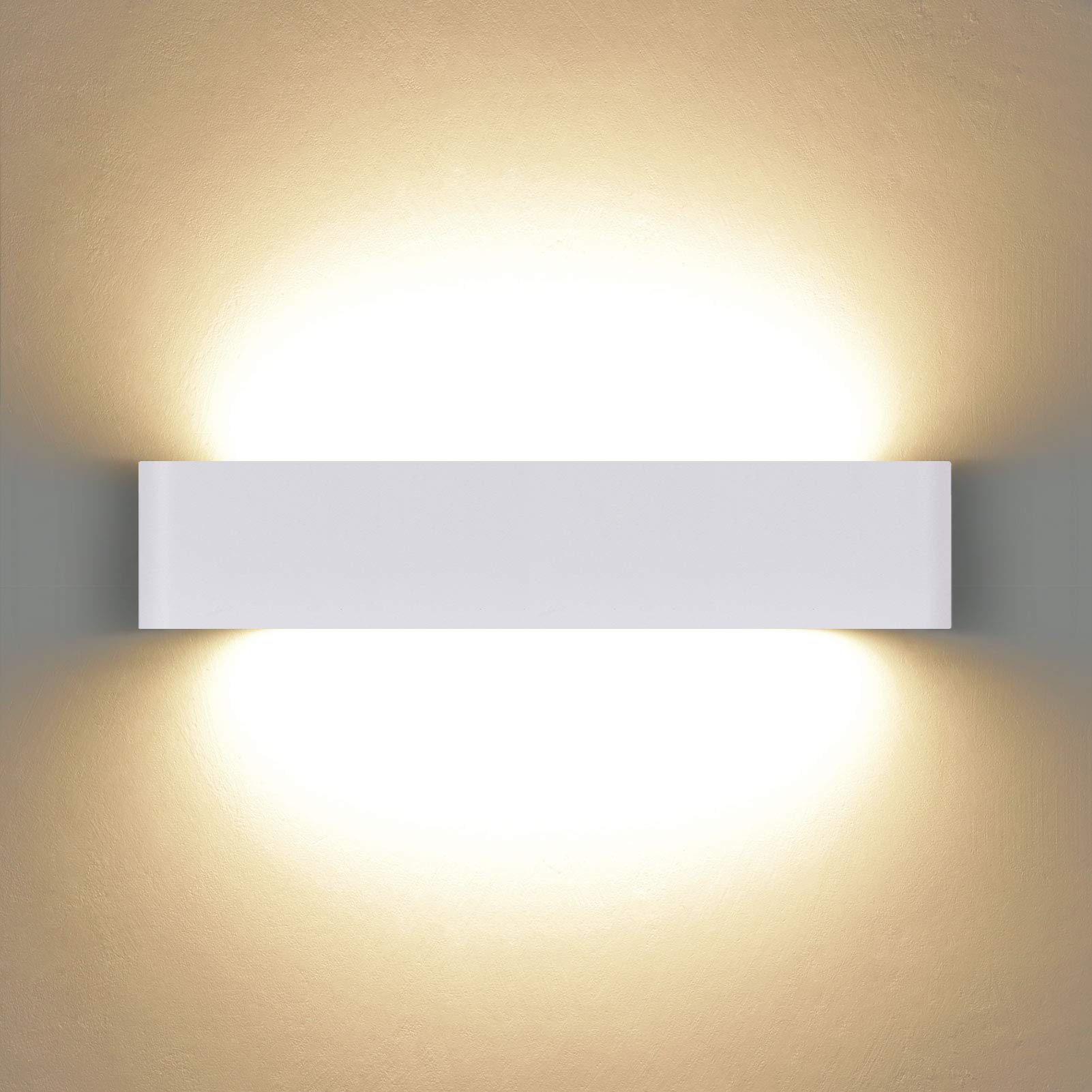 Kawell 20W Waterproof Modern Wall Sconce LED Wall Light Up Down Aluminum Wall Lamp LED Indoor Outdoor for Bathroom Living Room Bedroom Hallway Lounge Porch Corridor, White 3000K