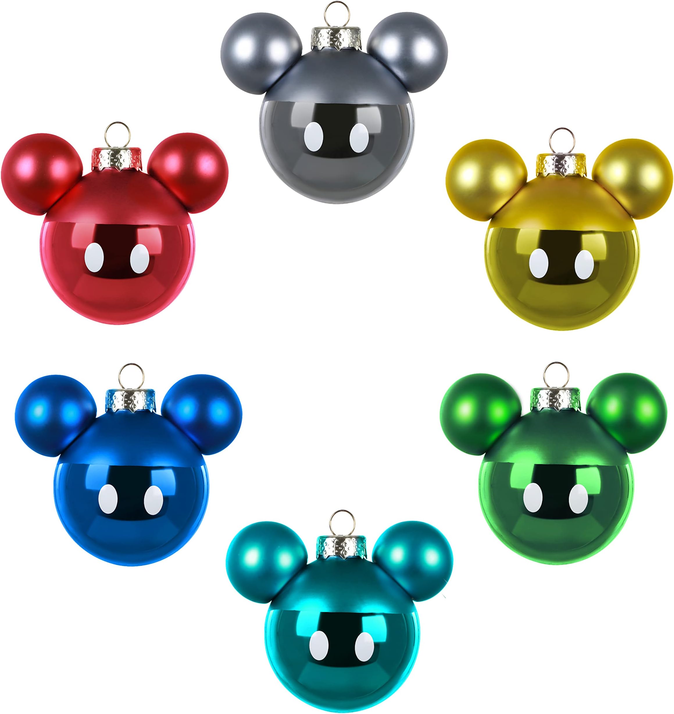 Hallmark Keepsake Christmas Ornament 2022, Disney Mickey Mouse, Glass Set of 6