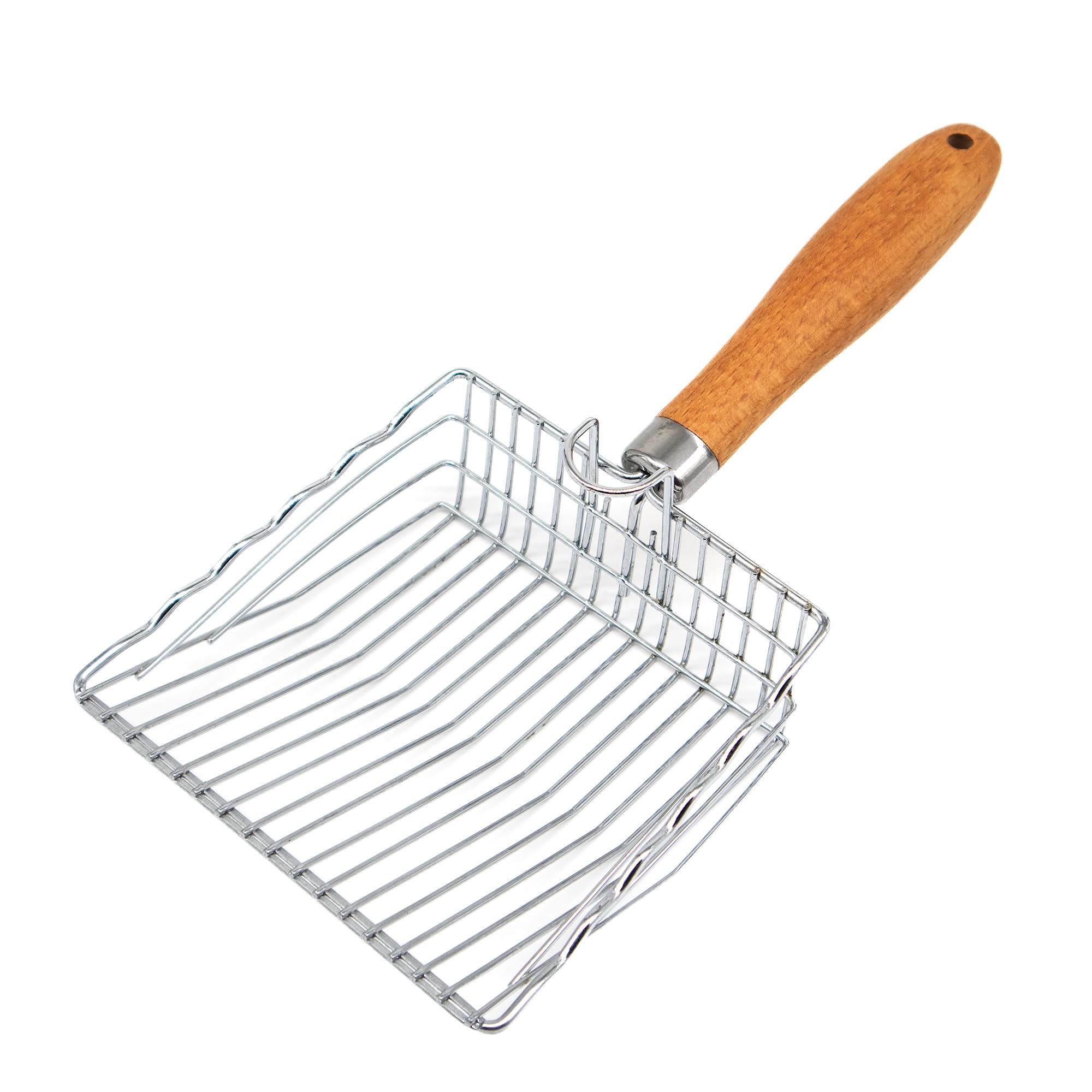 L.D.Dog Cat Litter Scoop, Kitty Litter Scooper Metal, Deep Shovel, Wood Handle, Litter Box Fast Sifting for Cats and Kittens